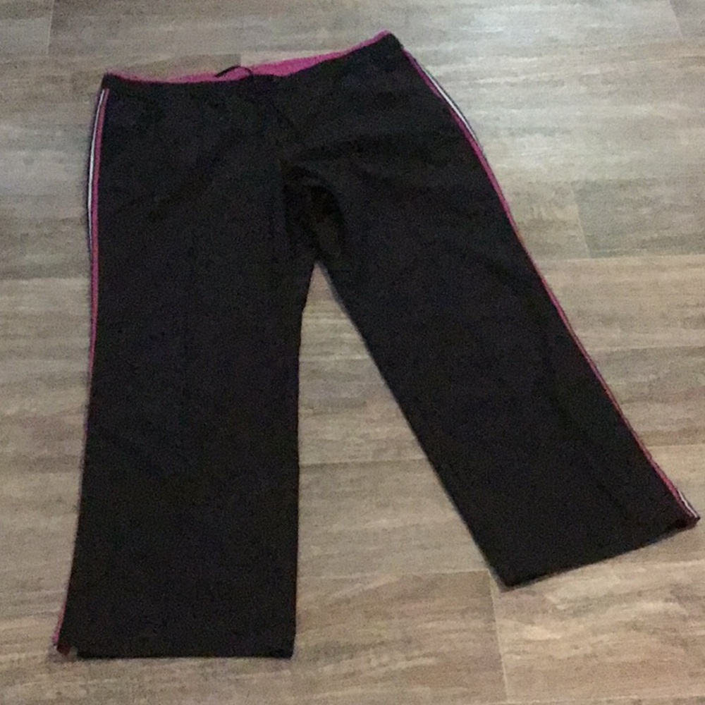 St Johns Bay Active joggers black with pink & white side stripes
